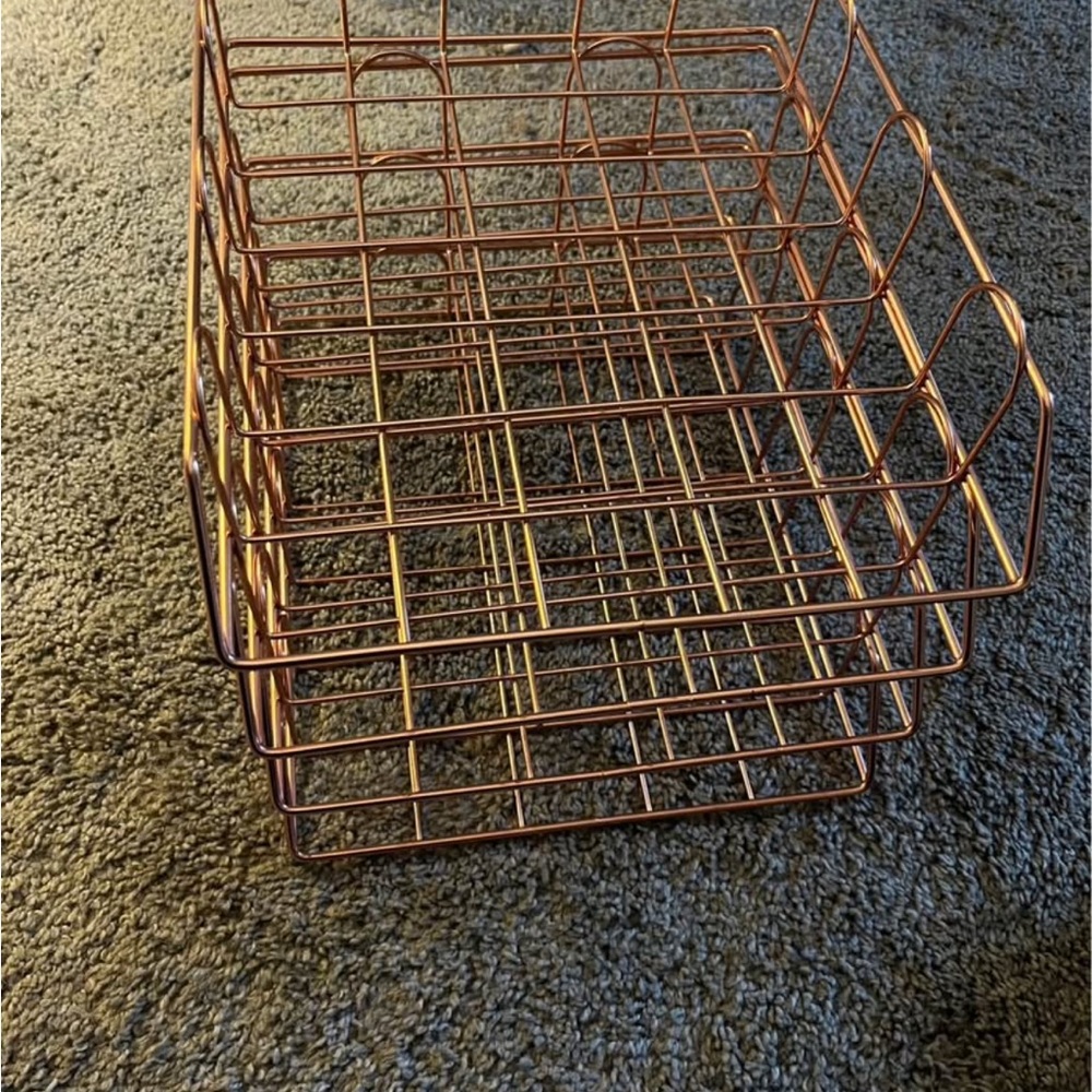 Rose gold paper organizer rack